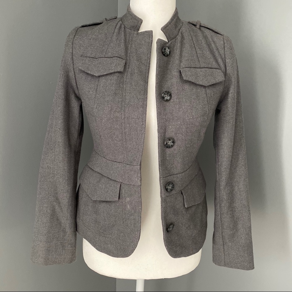The Limited Military Grey Blazer 00P